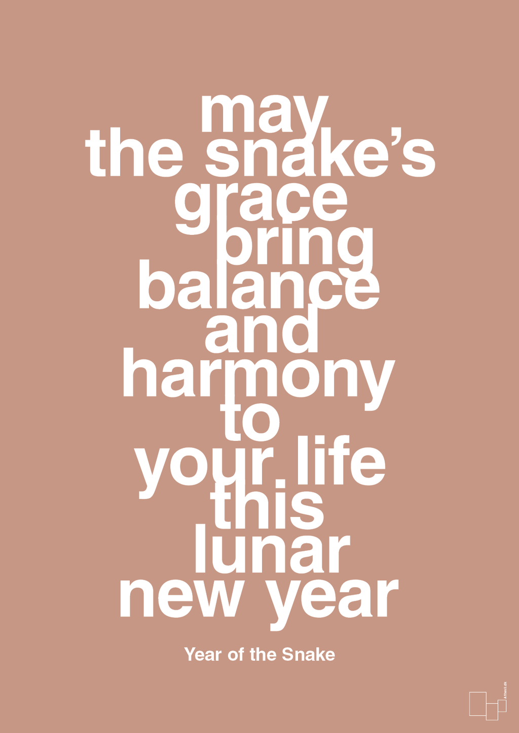 plakat: may the snakes grace bring balance and harmony to your life this lunar new year - powder-Kina-A1two3