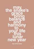 plakat: may the snakes grace bring balance and harmony to your life this lunar new year - powder-Kina-A1two3