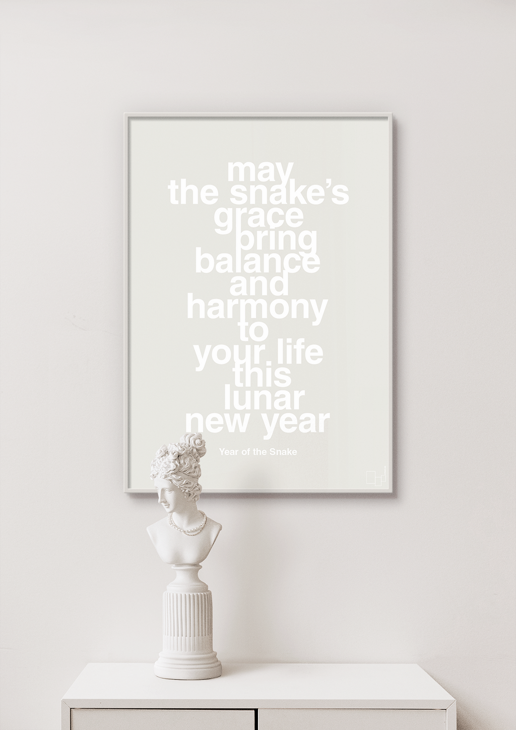 plakat: may the snakes grace bring balance and harmony to your life this lunar new year - light drizzle-Kina-A1two3