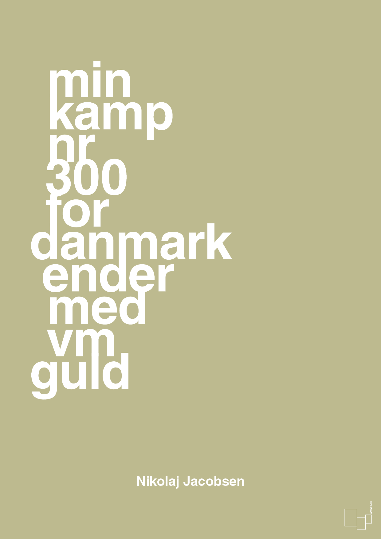 plakat: min kamp nr 300 for danmark ender med vm guld - back to nature-Håndbold-A1two3