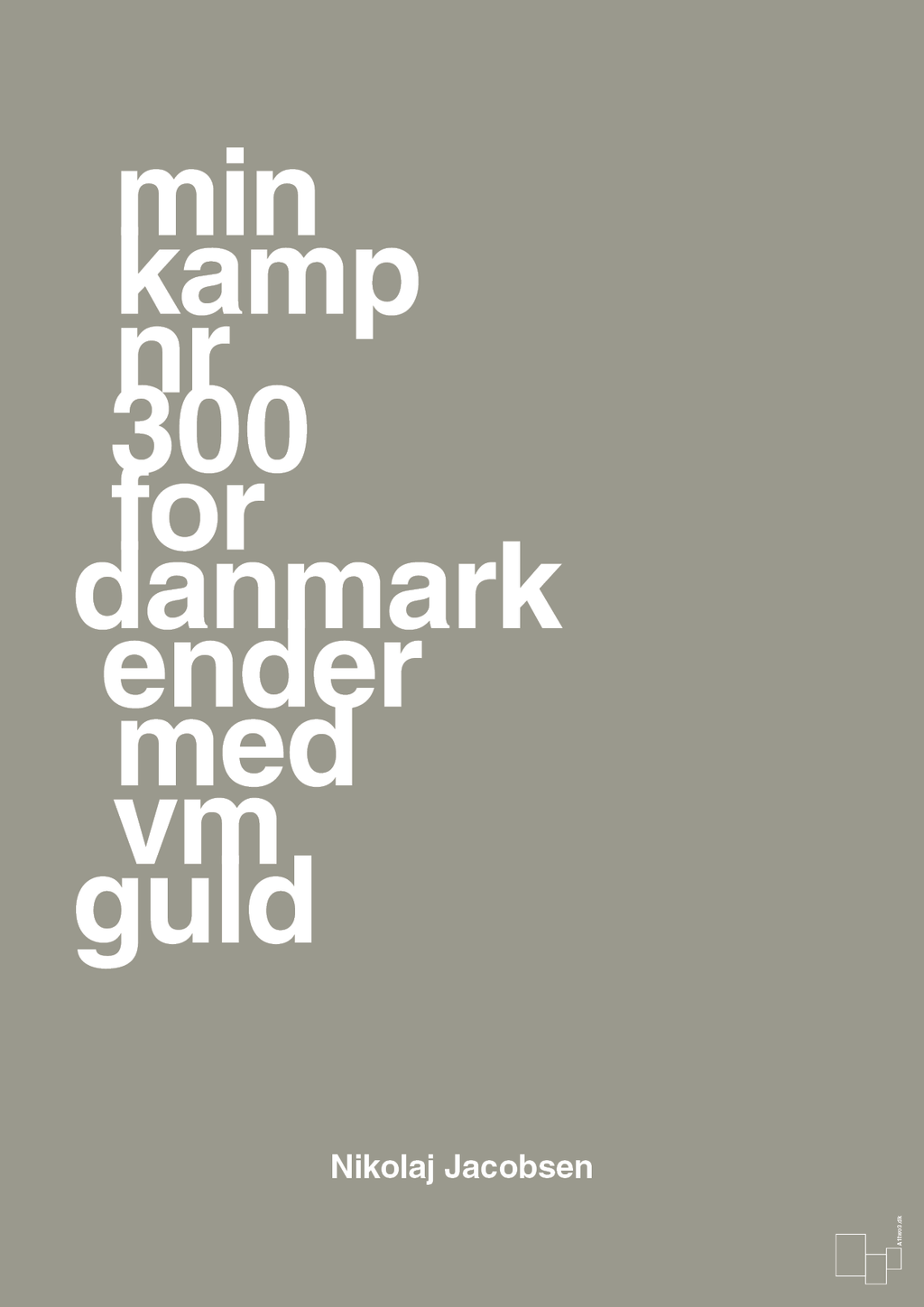 plakat: min kamp nr 300 for danmark ender med vm guld - battleship gray-Håndbold-A1two3