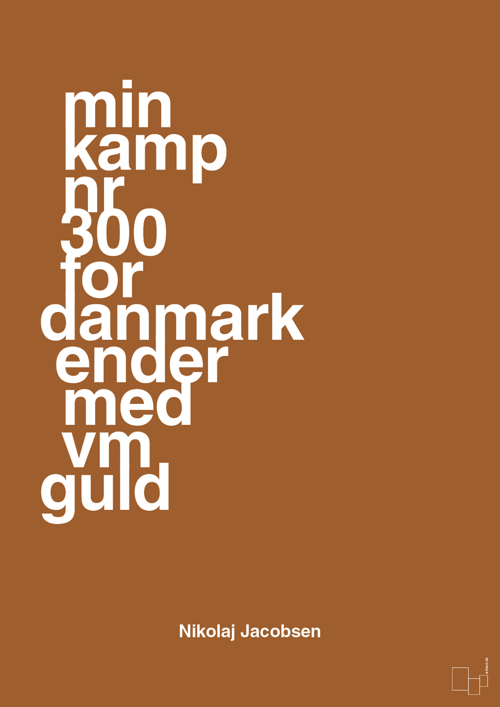 plakat: min kamp nr 300 for danmark ender med vm guld - cognac-Håndbold-A1two3