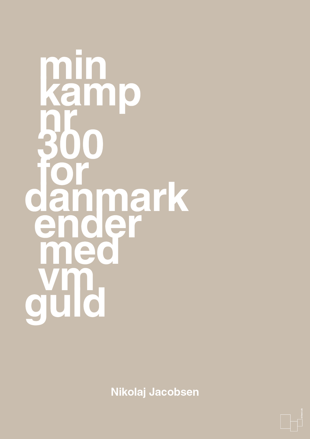 plakat: min kamp nr 300 for danmark ender med vm guld - creamy mushroom-Håndbold-A1two3