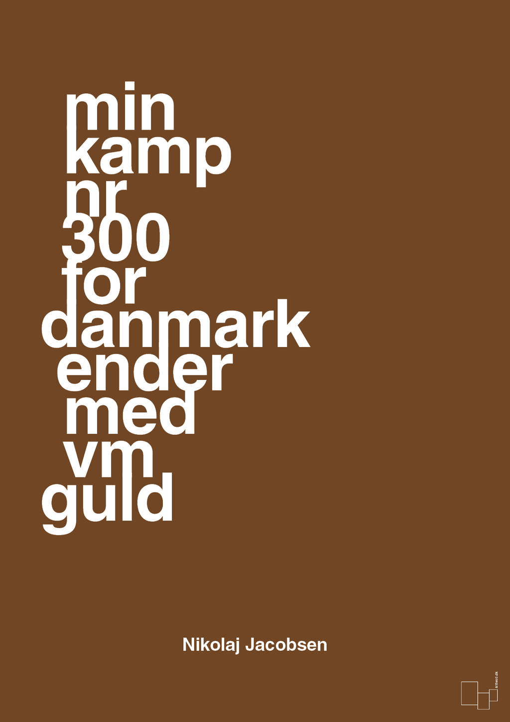 plakat: min kamp nr 300 for danmark ender med vm guld - dark brown-Håndbold-A1two3