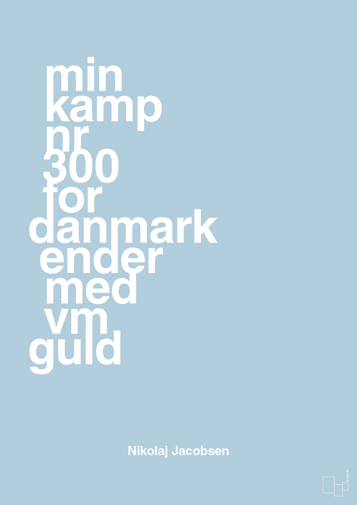 plakat: min kamp nr 300 for danmark ender med vm guld - heavenly blue-Håndbold-A1two3