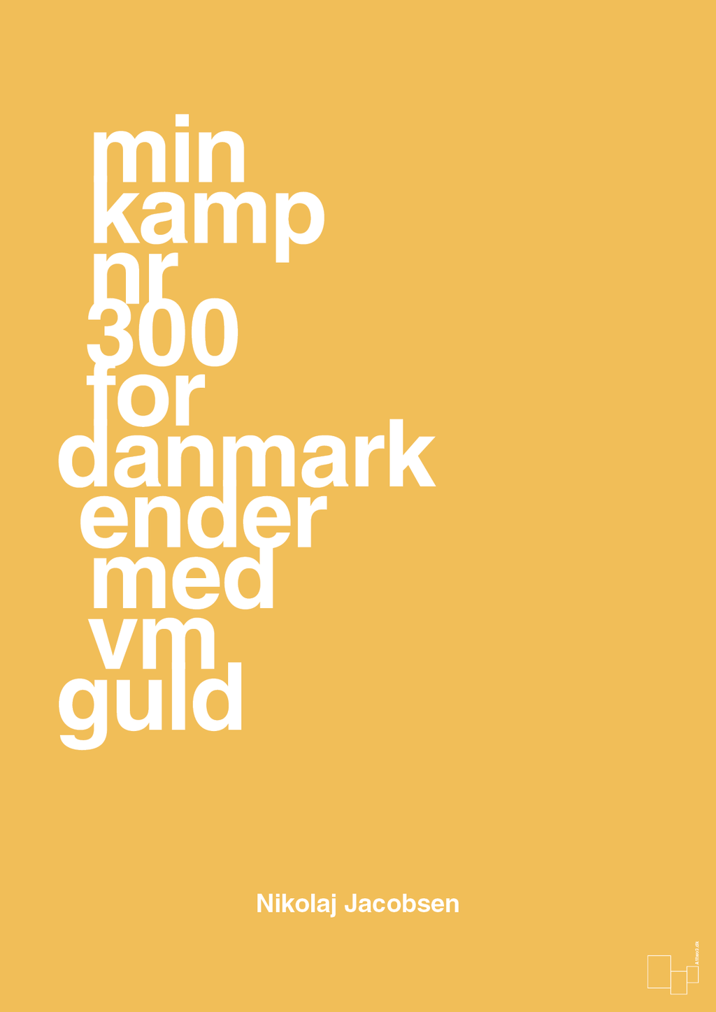 plakat: min kamp nr 300 for danmark ender med vm guld - honeycomb-Håndbold-A1two3