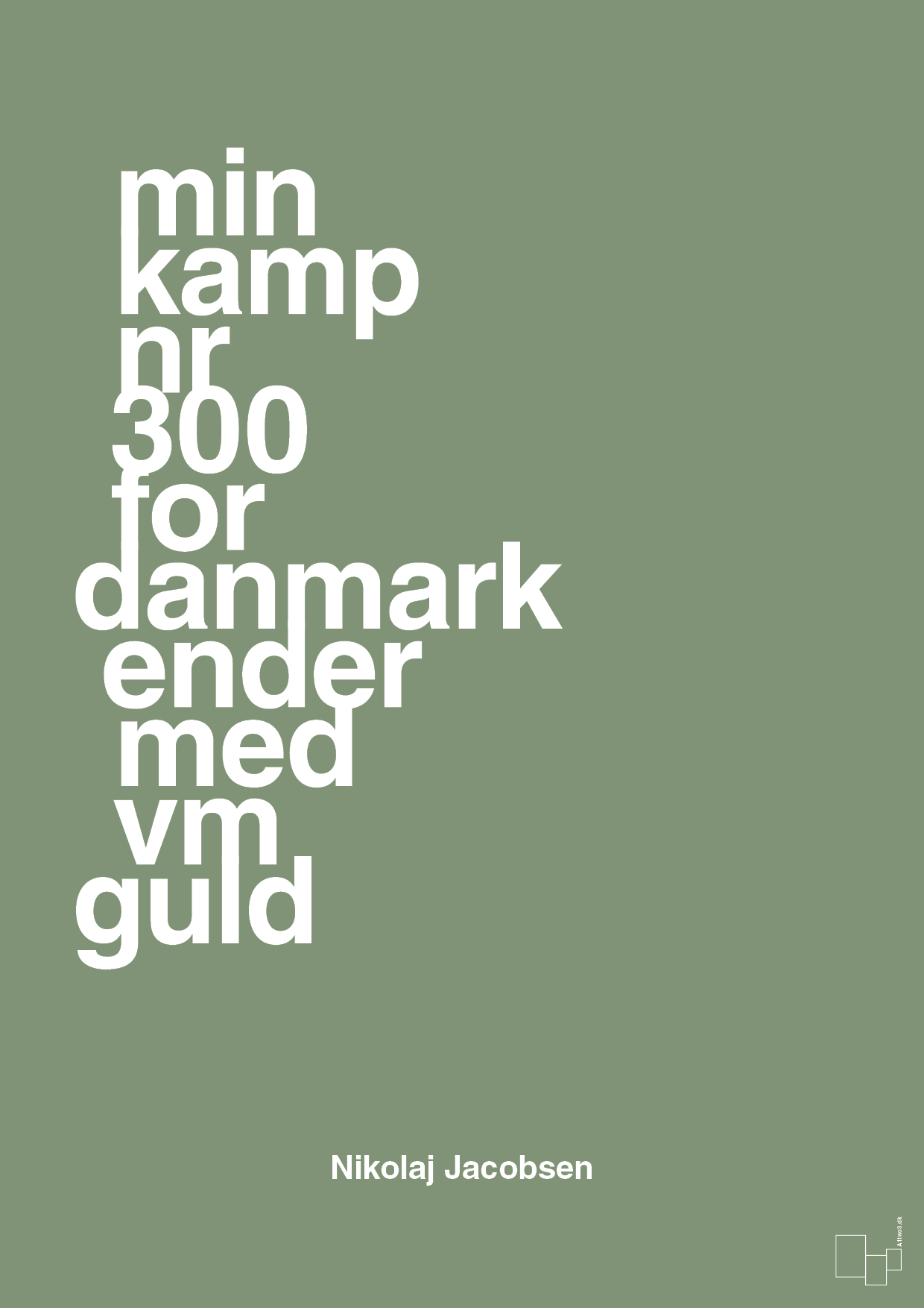 plakat: min kamp nr 300 for danmark ender med vm guld - jade-Håndbold-A1two3