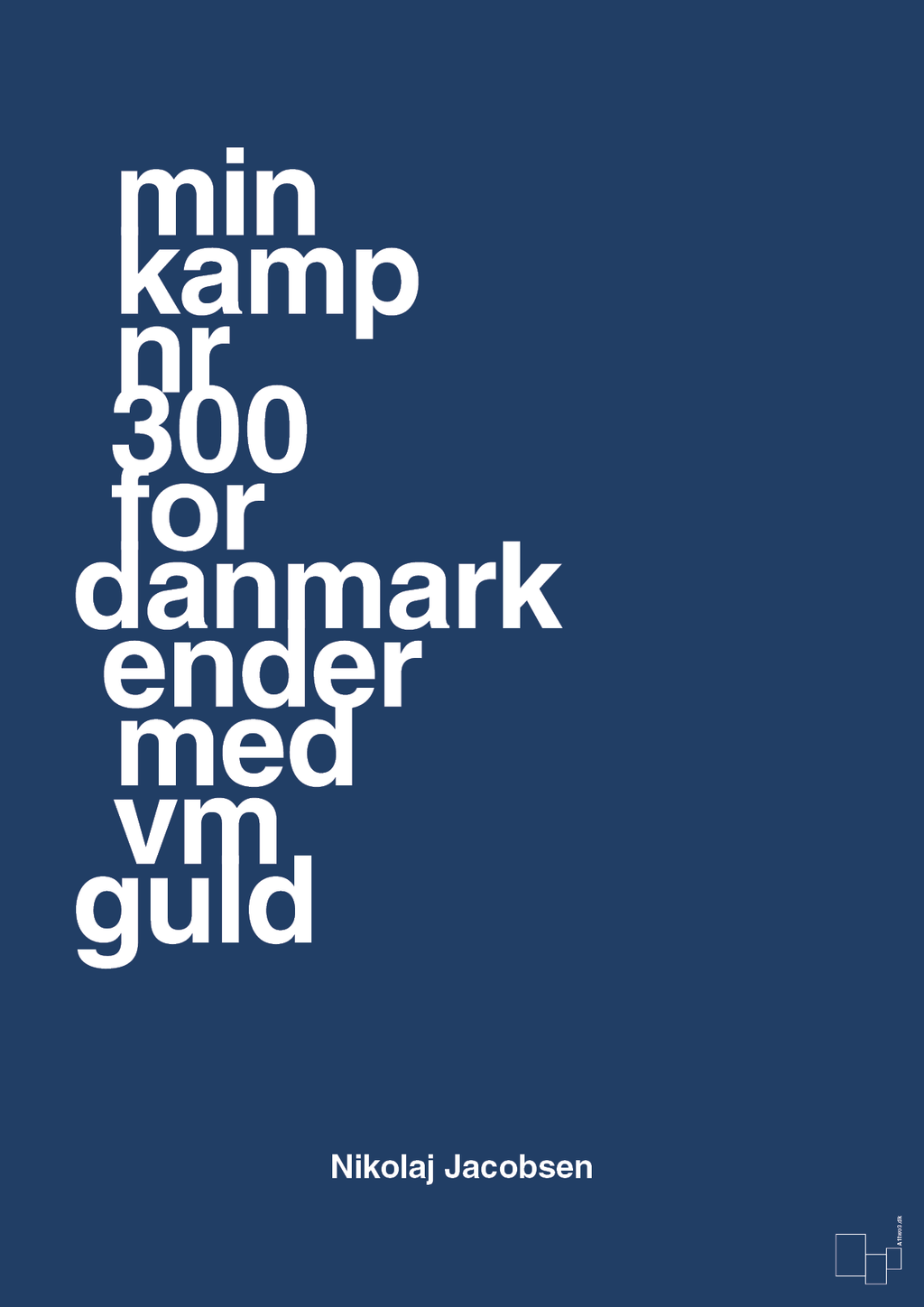 plakat: min kamp nr 300 for danmark ender med vm guld - lapis blue-Håndbold-A1two3