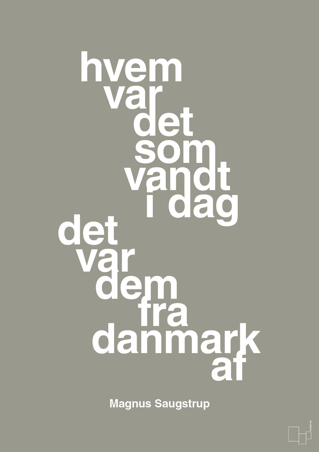 plakat: hvem var det som vandt i dag det var dem fra danmark af - battleship gray-Håndbold-A1two3
