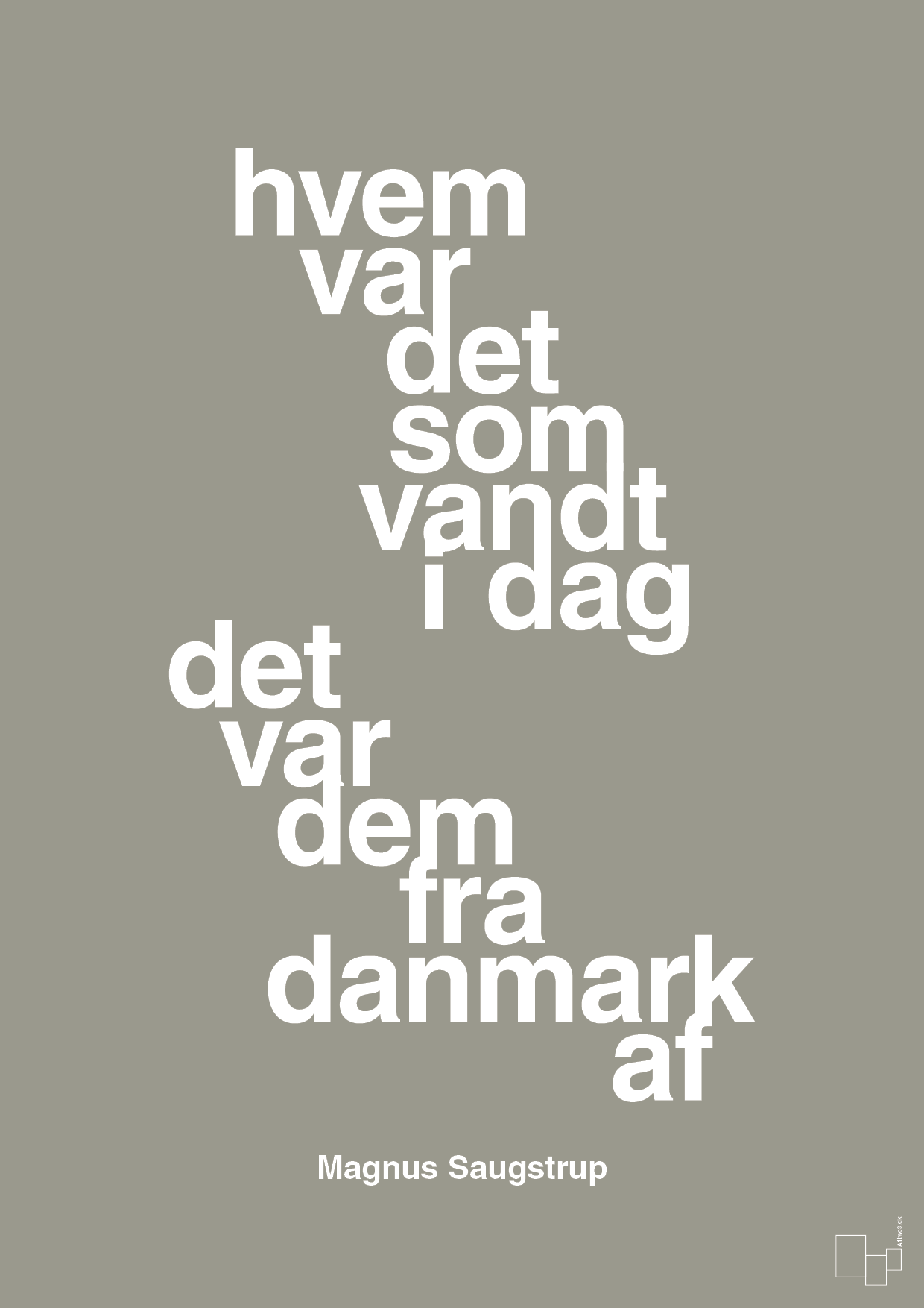 plakat: hvem var det som vandt i dag det var dem fra danmark af - battleship gray-Håndbold-A1two3