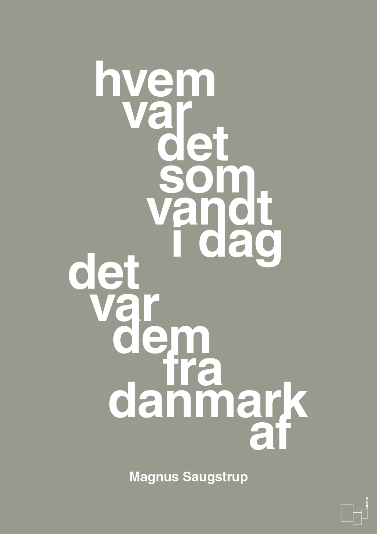 plakat: hvem var det som vandt i dag det var dem fra danmark af - battleship gray-Håndbold-A1two3