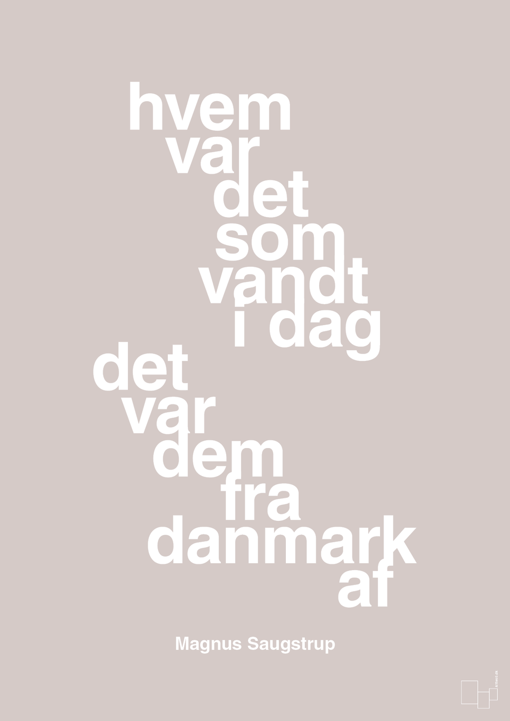 plakat: hvem var det som vandt i dag det var dem fra danmark af - broken beige-Håndbold-A1two3