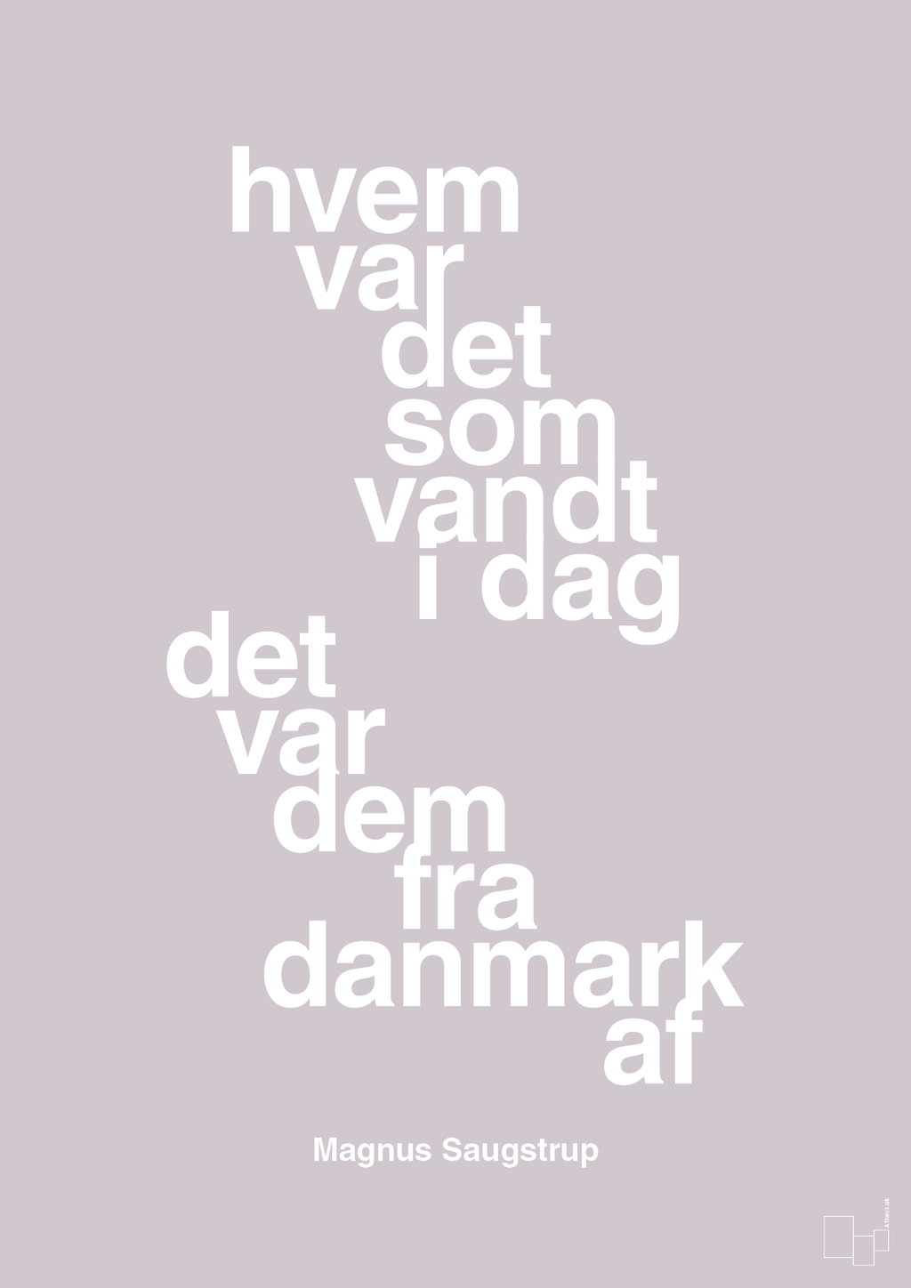 plakat: hvem var det som vandt i dag det var dem fra danmark af - dusty lilac-Håndbold-A1two3