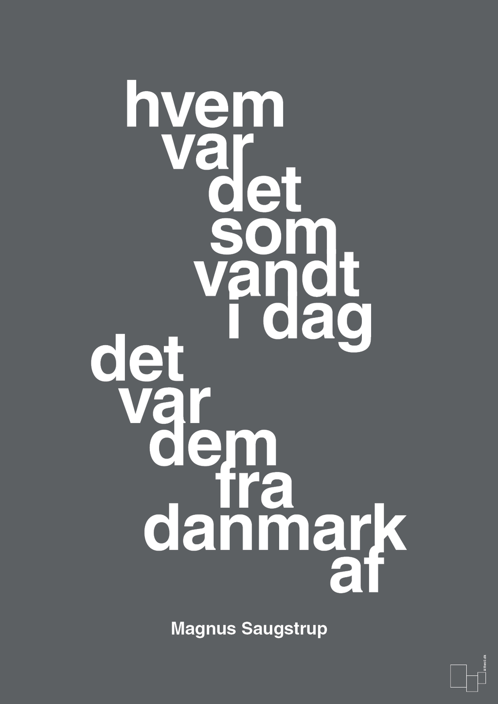 plakat: hvem var det som vandt i dag det var dem fra danmark af - graphic charcoal-Håndbold-A1two3