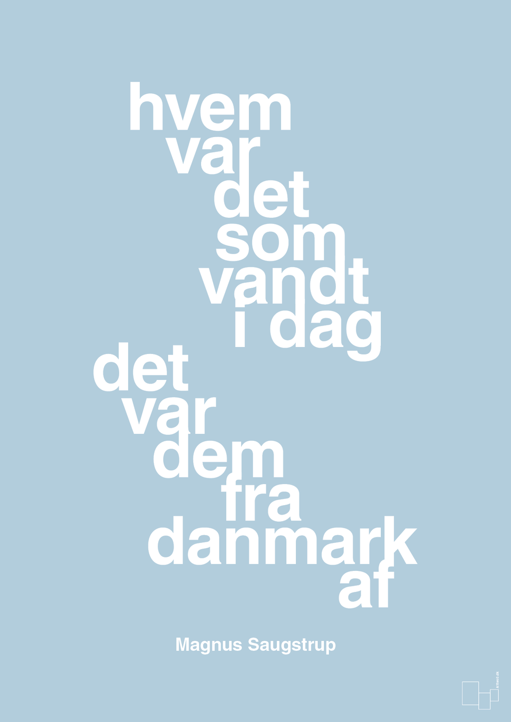 plakat: hvem var det som vandt i dag det var dem fra danmark af - heavenly blue-Håndbold-A1two3