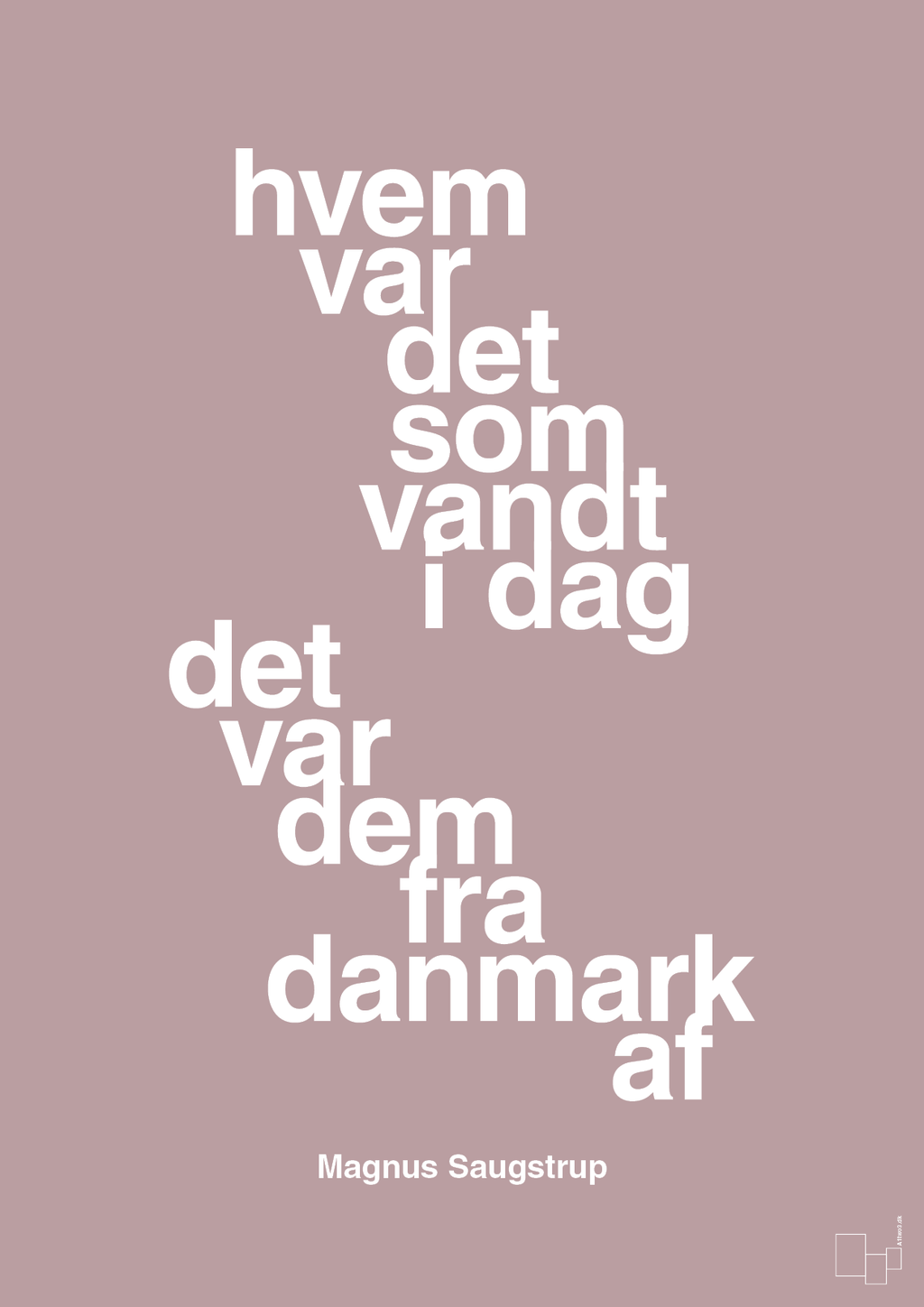 plakat: hvem var det som vandt i dag det var dem fra danmark af - light rose-Håndbold-A1two3