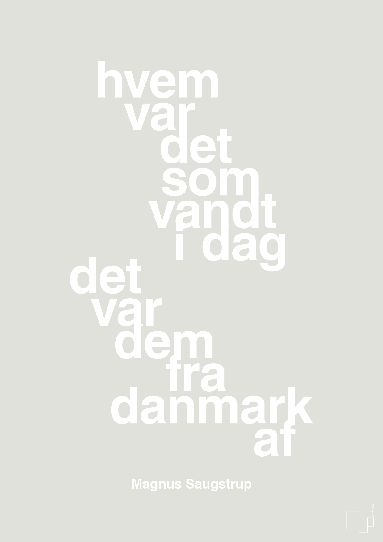 plakat: hvem var det som vandt i dag det var dem fra danmark af - painters white-Håndbold-A1two3