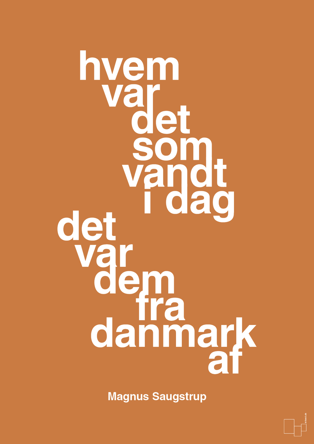 plakat: hvem var det som vandt i dag det var dem fra danmark af - rumba orange-Håndbold-A1two3