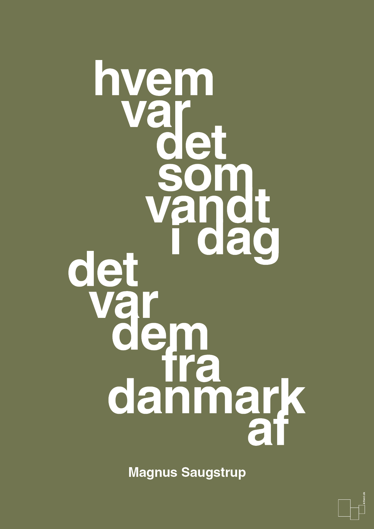 plakat: hvem var det som vandt i dag det var dem fra danmark af - secret meadow-Håndbold-A1two3