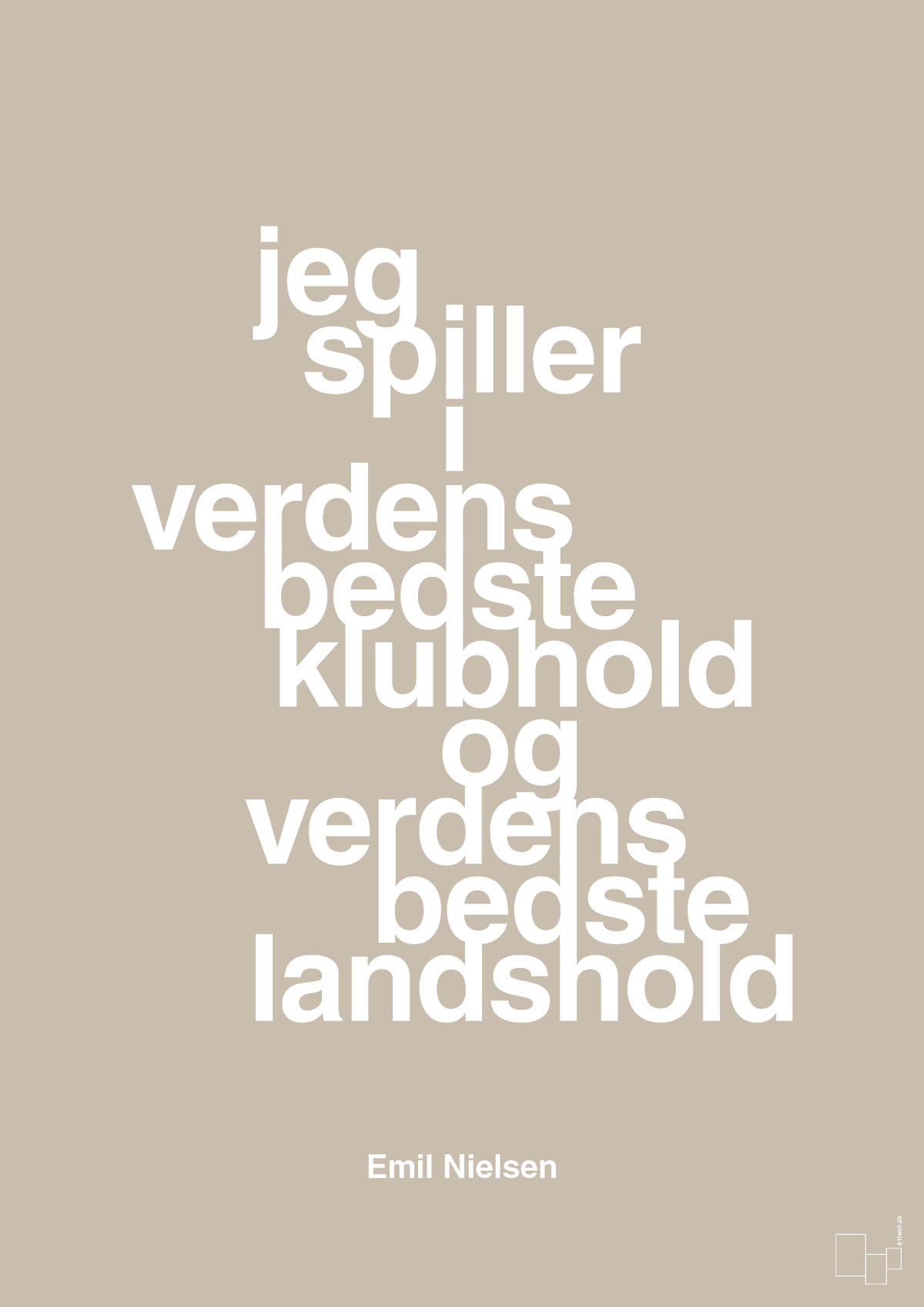 plakat: jeg spiller i verdens bedste klubhold og verdens bedste landshold - creamy mushroom-Håndbold-A1two3