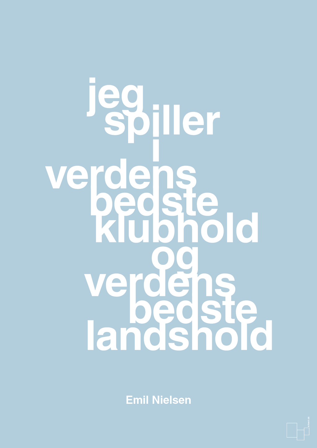 plakat: jeg spiller i verdens bedste klubhold og verdens bedste landshold - heavenly blue-Håndbold-A1two3