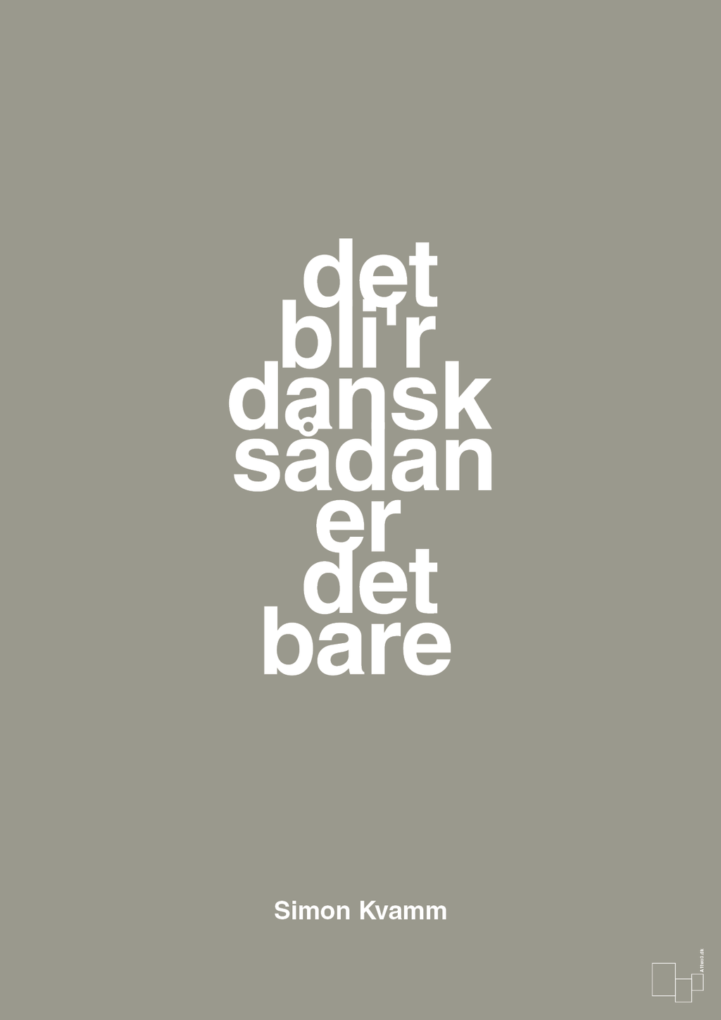plakat: det bli'r dansk sådan er det bare - battleship gray-Musiker-A1two3