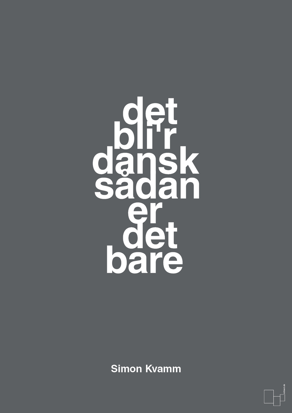 plakat: det bli'r dansk sådan er det bare - graphic charcoal-Musiker-A1two3