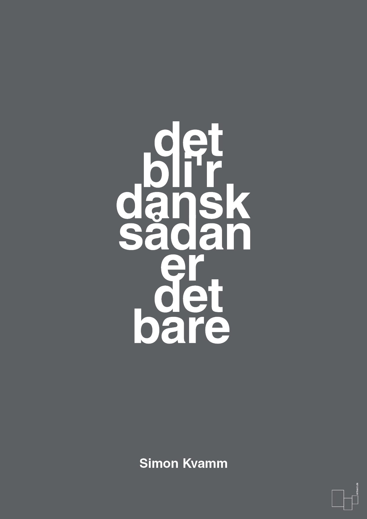 plakat: det bli'r dansk sådan er det bare - graphic charcoal-Musiker-A1two3