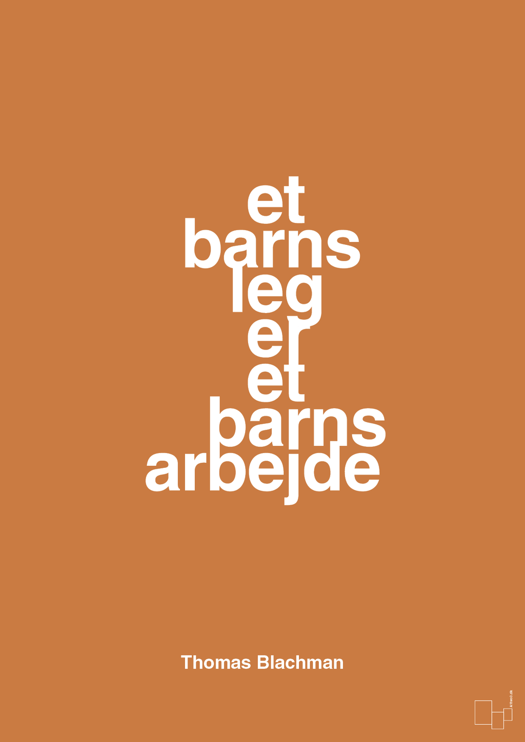 plakat: et barns leg er et barns arbejde - rumba orange-Musiker-A1two3
