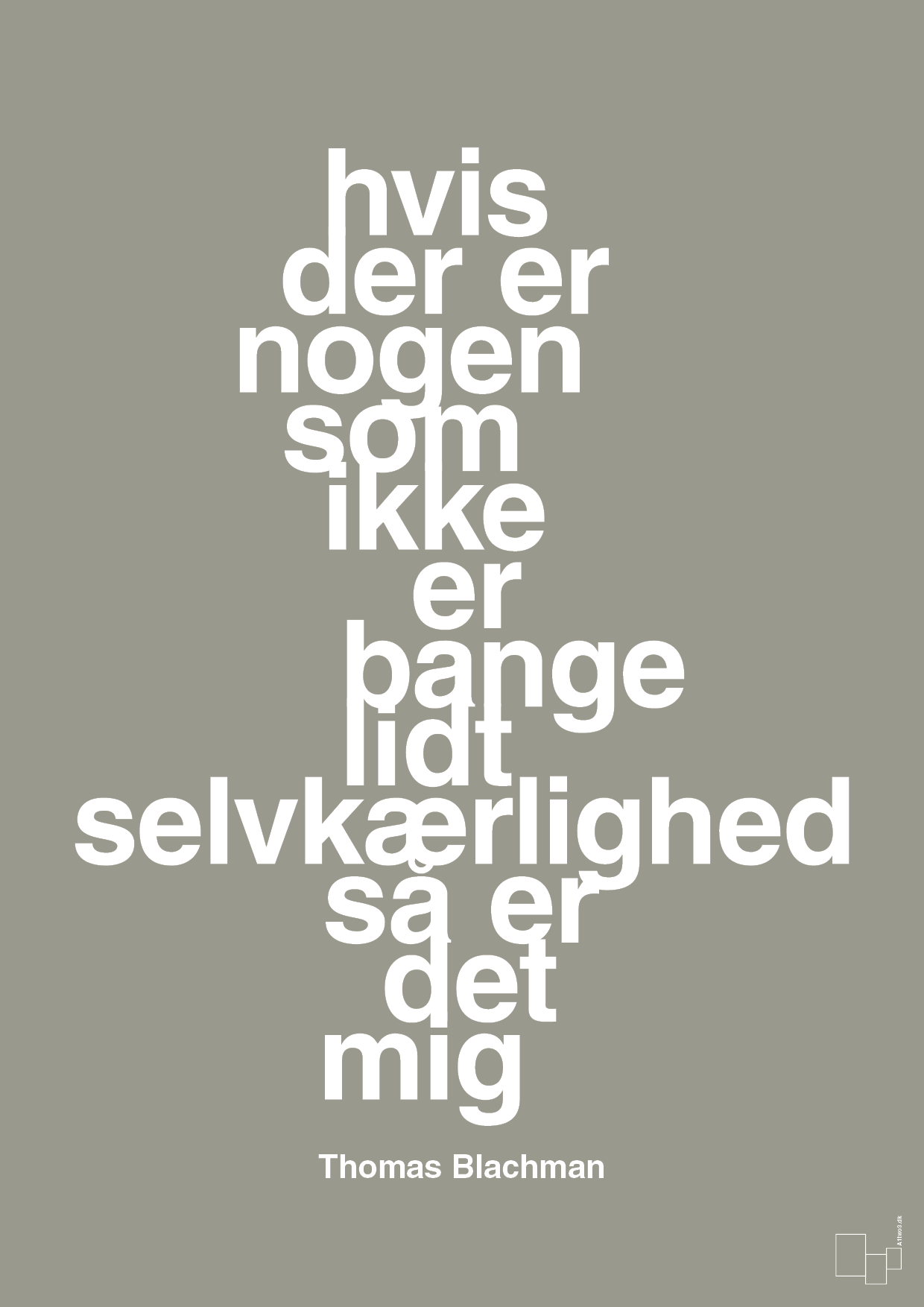 plakat: hvis der er nogen som ikke er bange for lidt selvkærlighed så er det mig - battleship gray-Musiker-A1two3