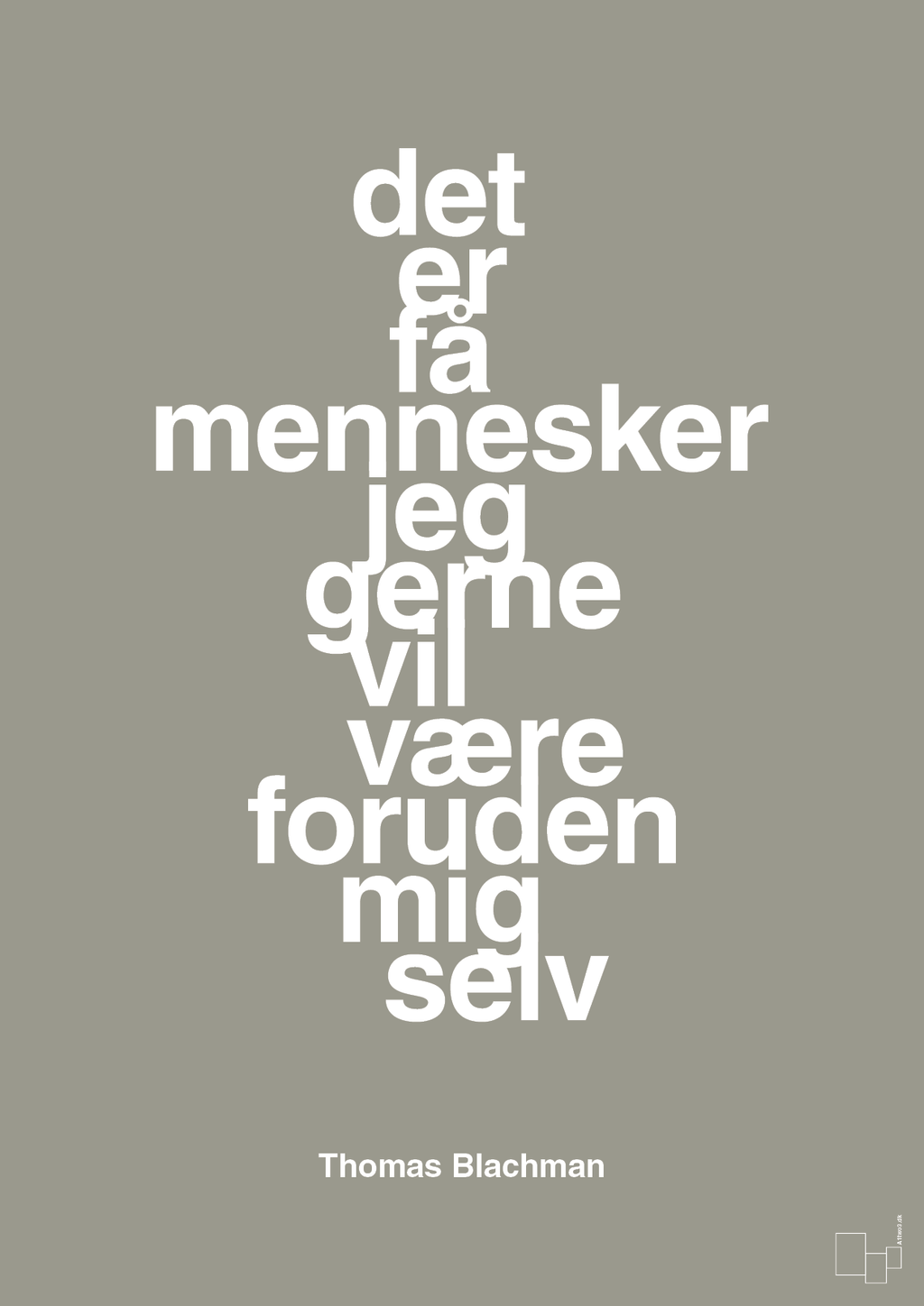plakat: det er få mennesker jeg gerne vil være foruden mig selv - battleship gray-Musiker-A1two3