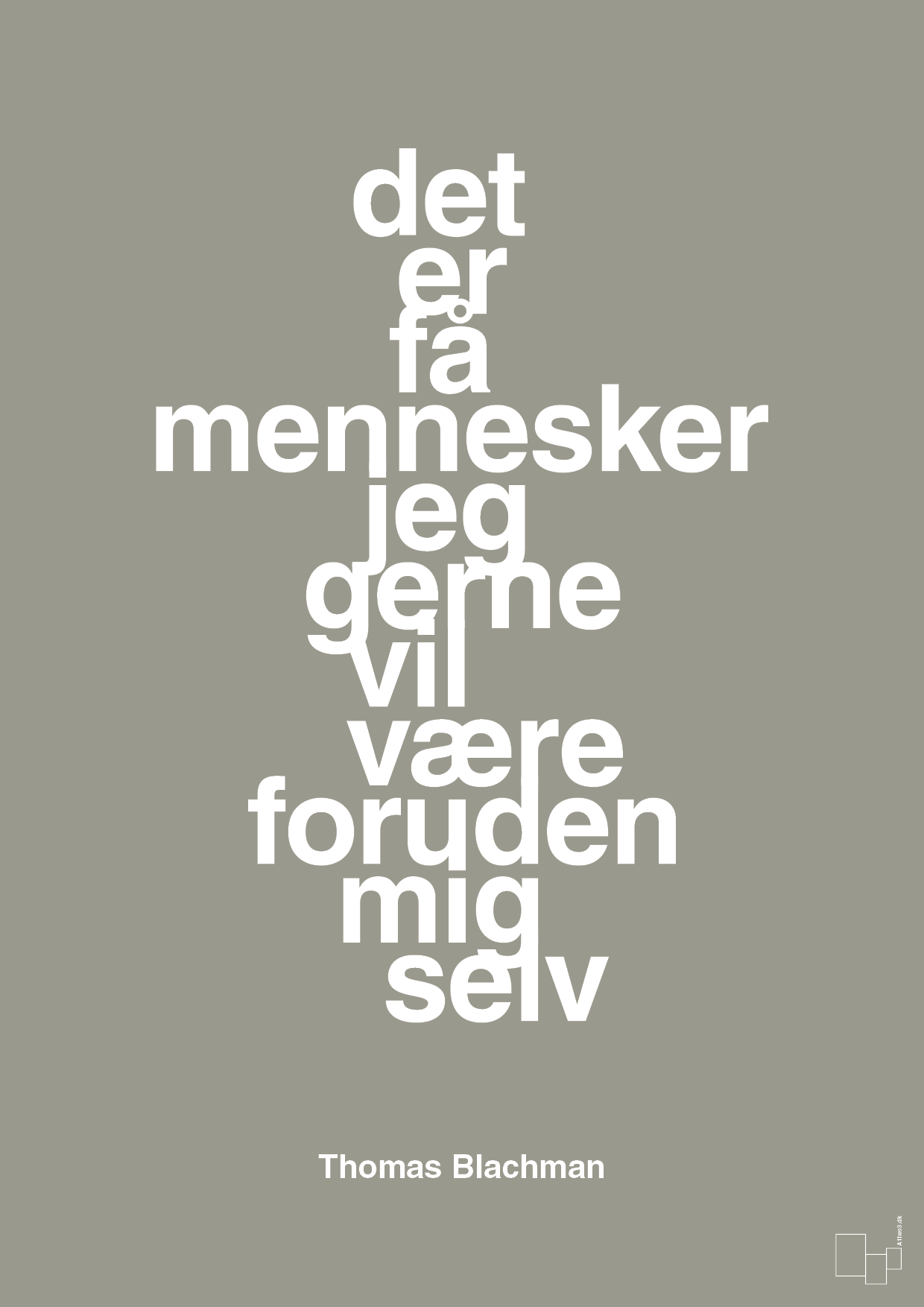 plakat: det er få mennesker jeg gerne vil være foruden mig selv - battleship gray-Musiker-A1two3
