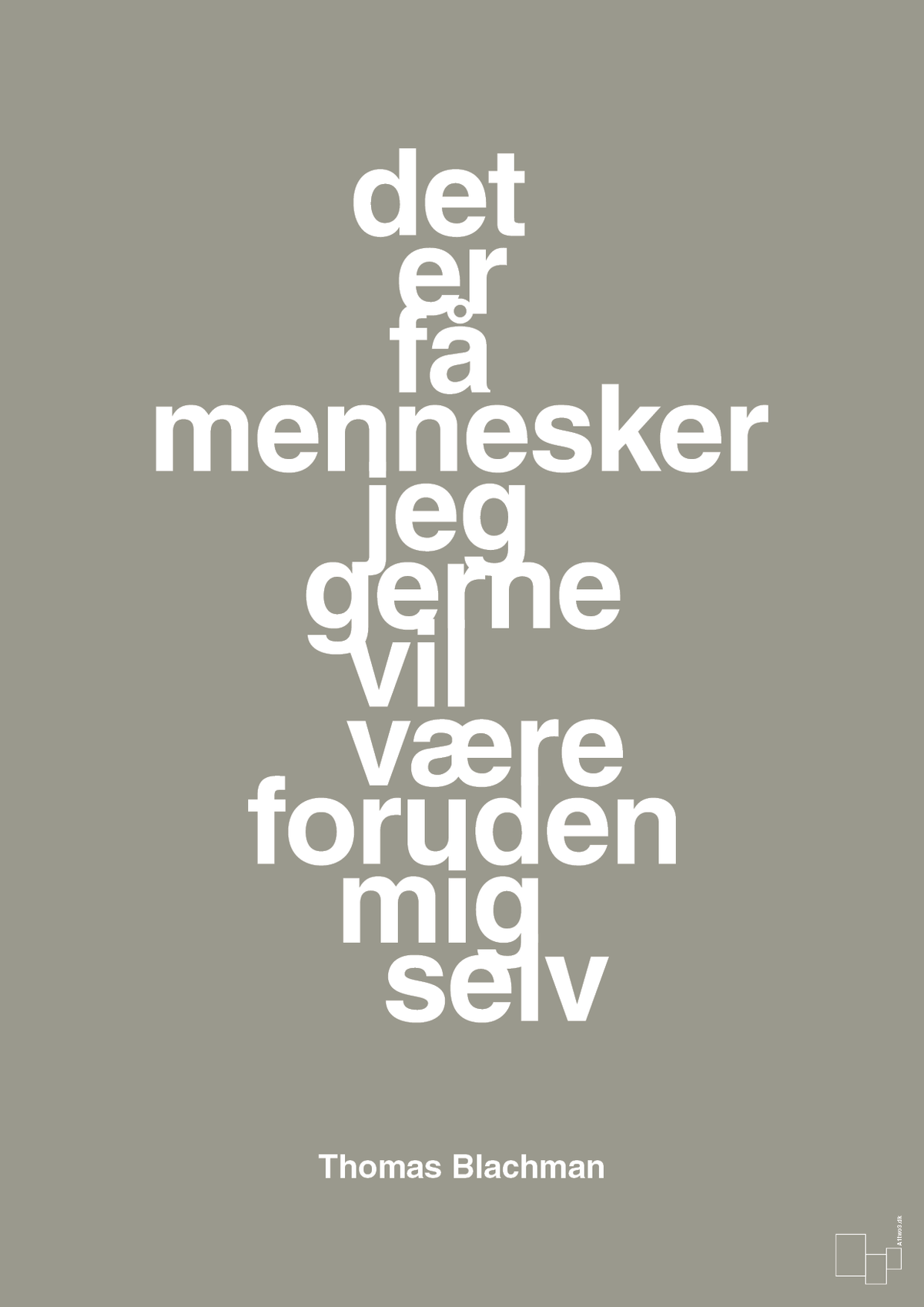 plakat: det er få mennesker jeg gerne vil være foruden mig selv - battleship gray-Musiker-A1two3