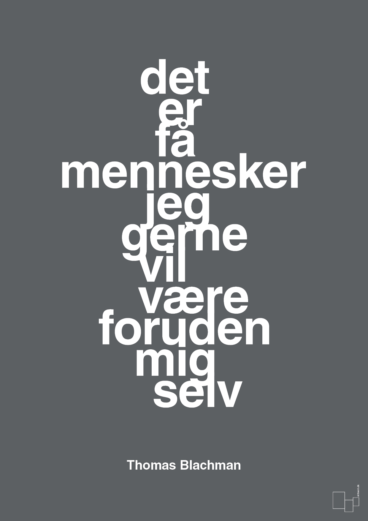 plakat: det er få mennesker jeg gerne vil være foruden mig selv - graphic charcoal-Musiker-A1two3
