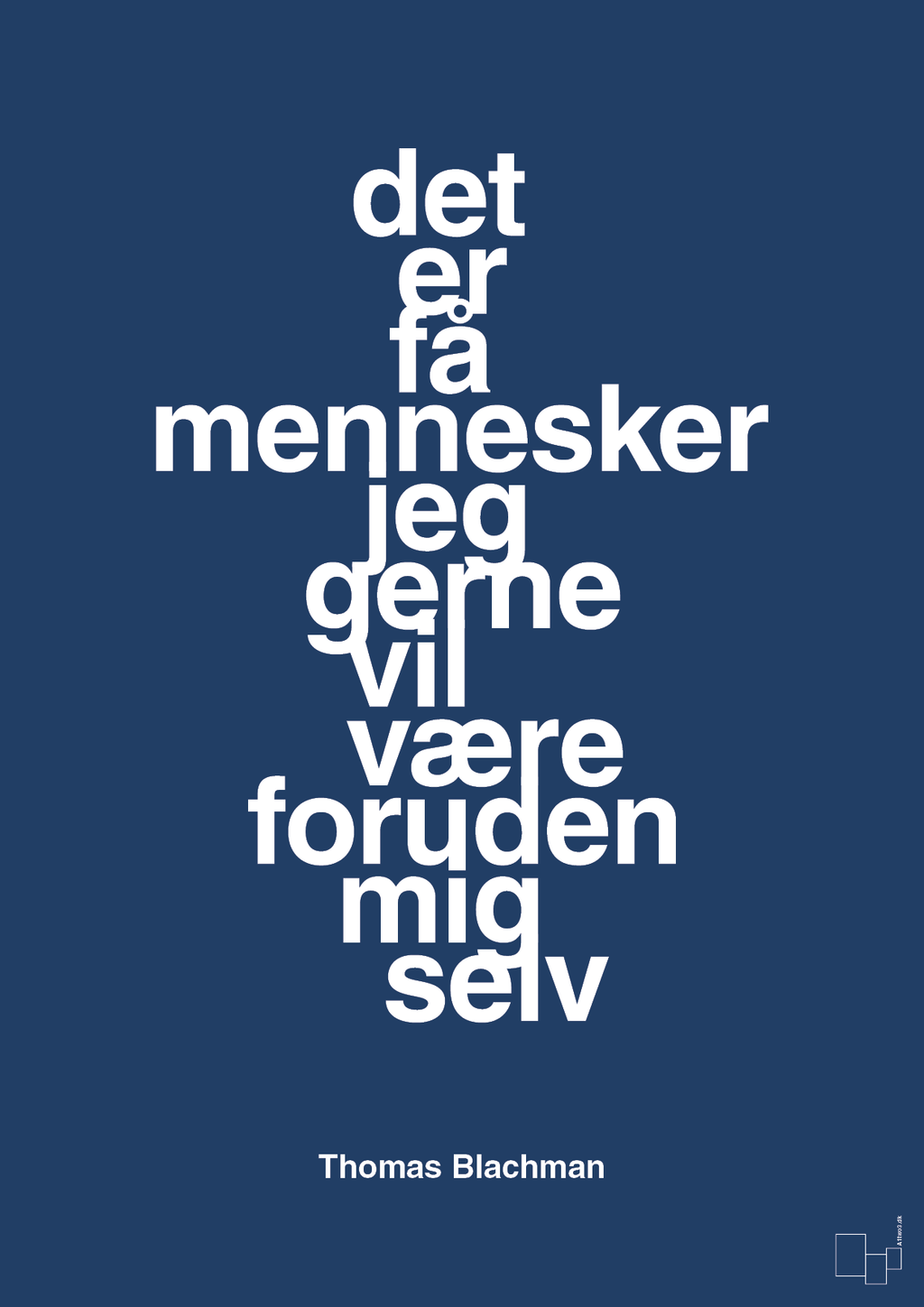 plakat: det er få mennesker jeg gerne vil være foruden mig selv - lapis blue-Musiker-A1two3