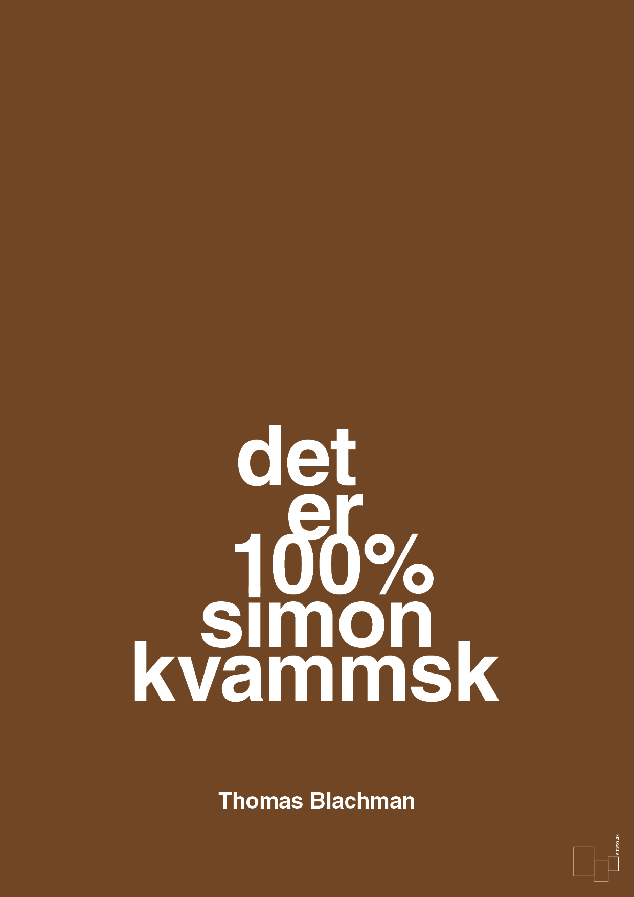 plakat: det er 100% simon kvammsk - dark brown-Musiker-A1two3