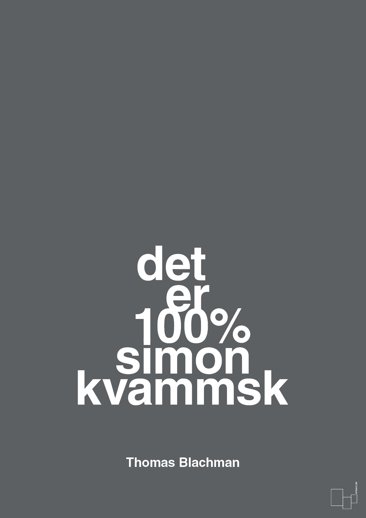 plakat: det er 100% simon kvammsk - graphic charcoal-Musiker-A1two3