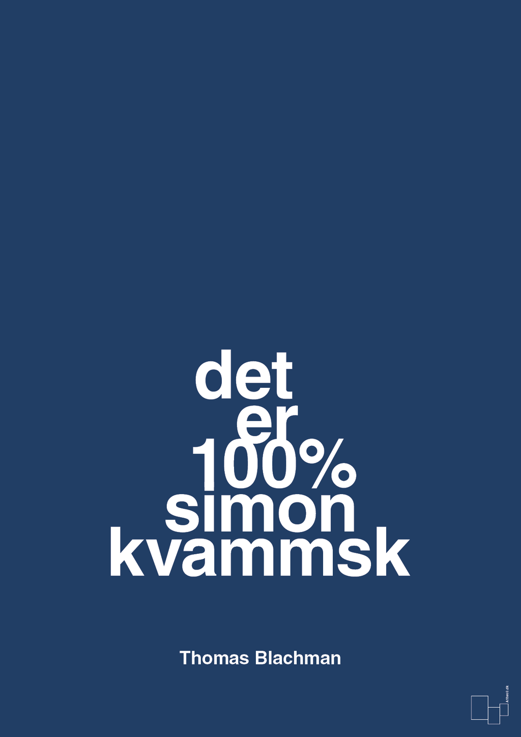 plakat: det er 100% simon kvammsk - lapis blue-Musiker-A1two3