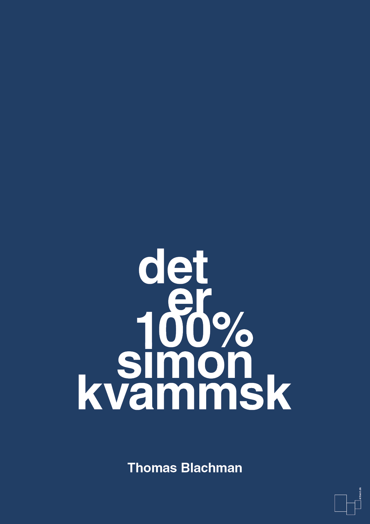 plakat: det er 100% simon kvammsk - lapis blue-Musiker-A1two3