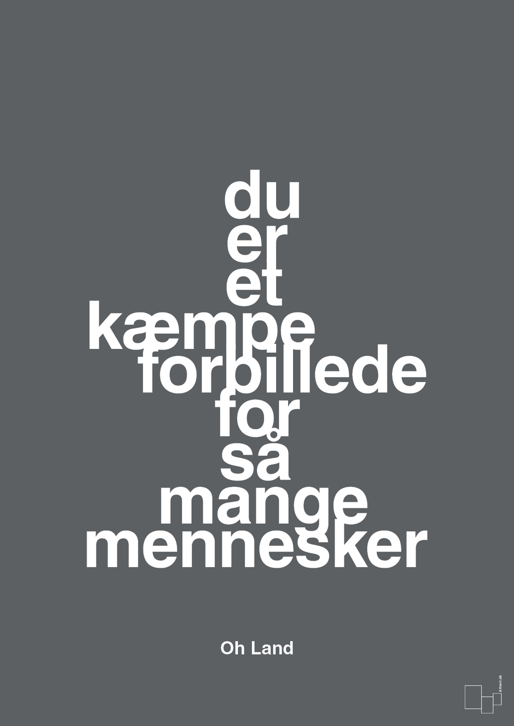 plakat: du er et kæmpe forbillede for så mange mennesker - graphic charcoal-Musiker-A1two3