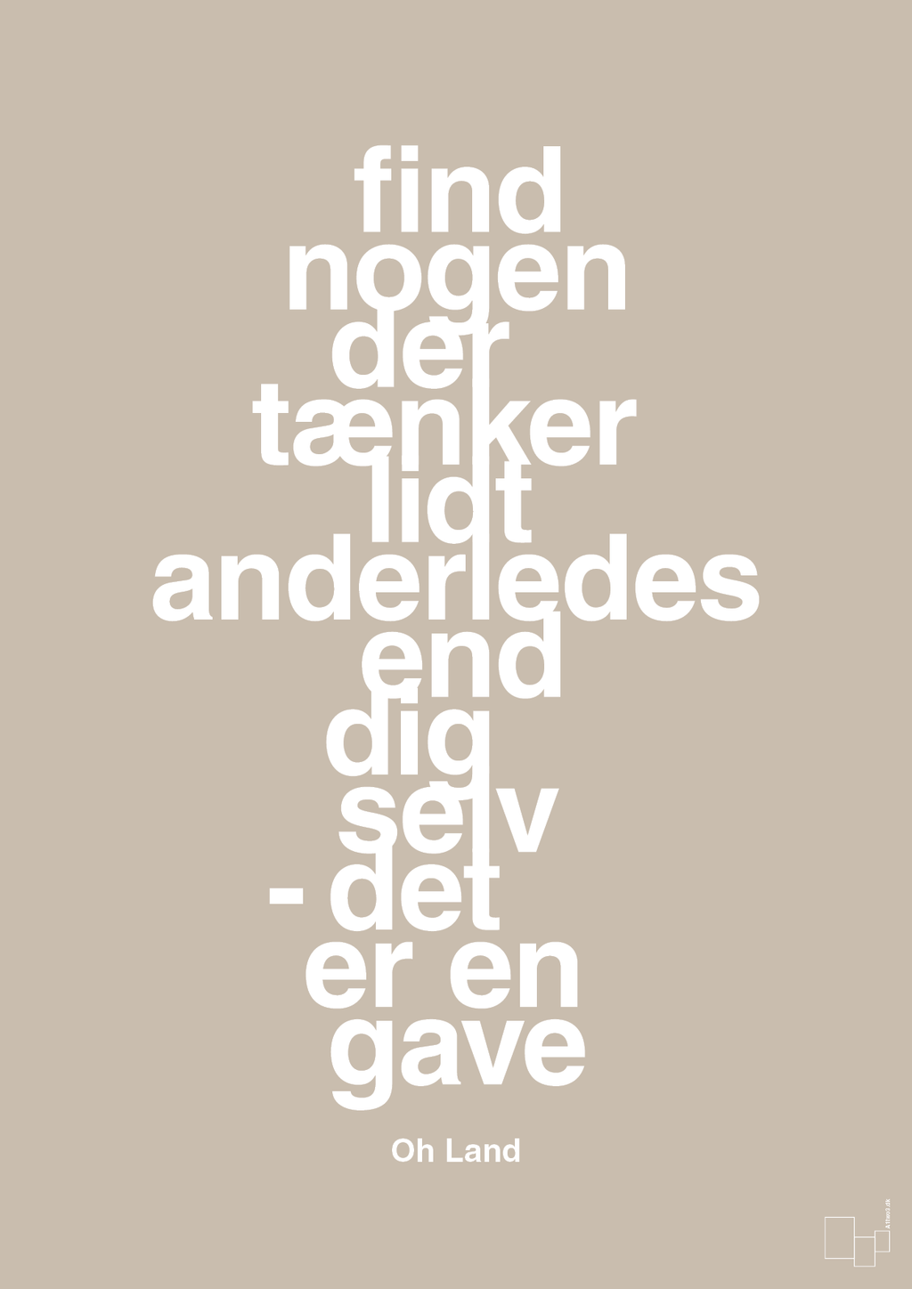 plakat: find nogen der tænker lidt anderledes end dig selv det er en gave - creamy mushroom-Musiker-A1two3
