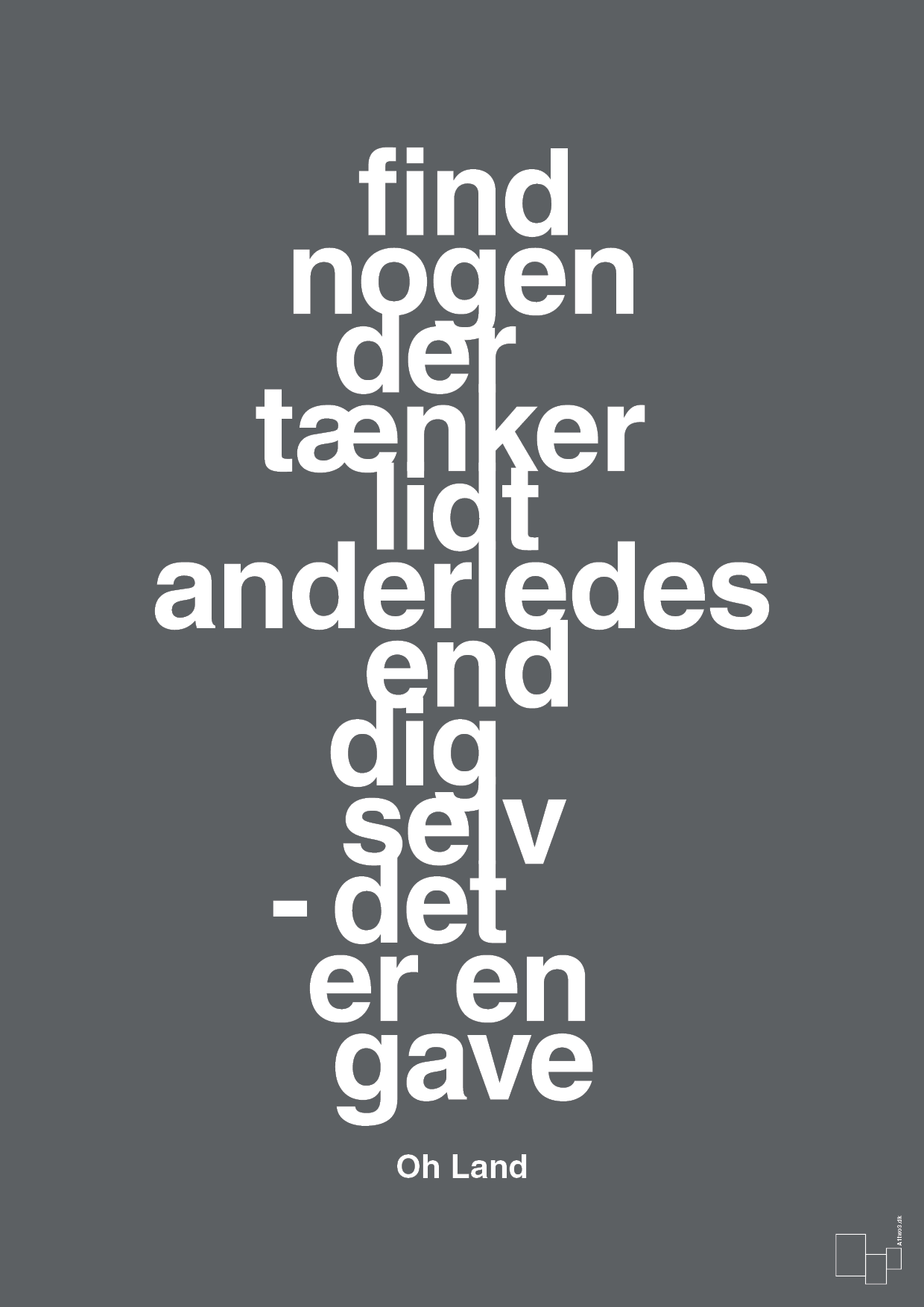 plakat: find nogen der tænker lidt anderledes end dig selv det er en gave - graphic charcoal-Musiker-A1two3