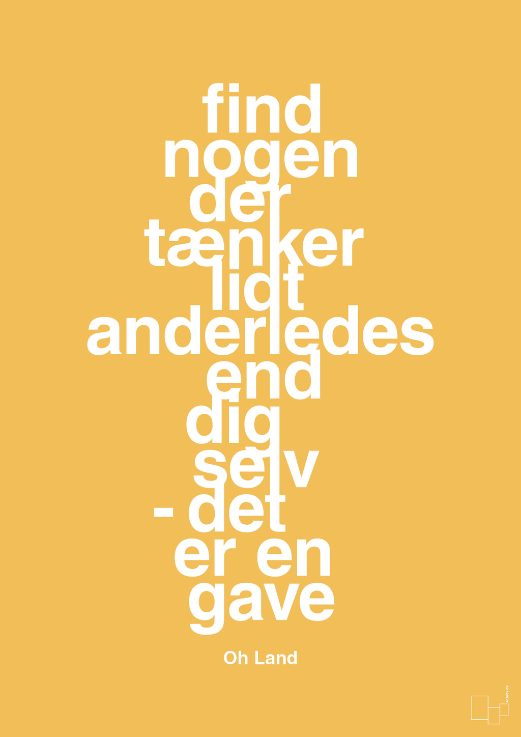 plakat: find nogen der tænker lidt anderledes end dig selv det er en gave - honeycomb-Musiker-A1two3