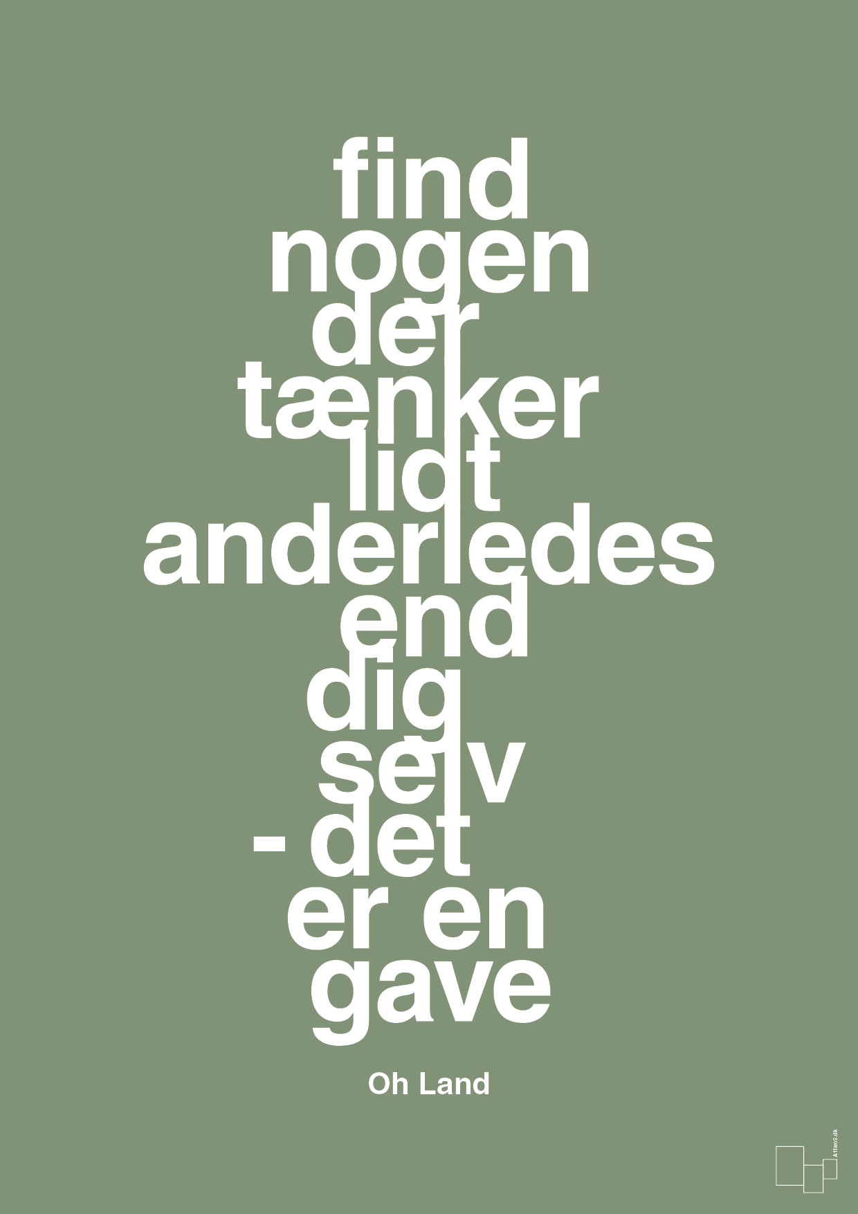 plakat: find nogen der tænker lidt anderledes end dig selv det er en gave - jade-Musiker-A1two3