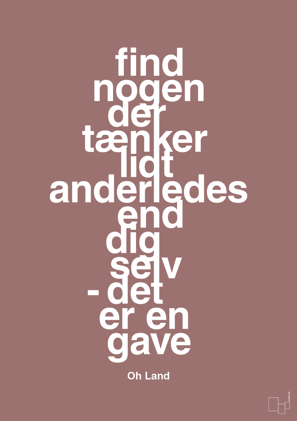 plakat: find nogen der tænker lidt anderledes end dig selv det er en gave - plum-Musiker-A1two3