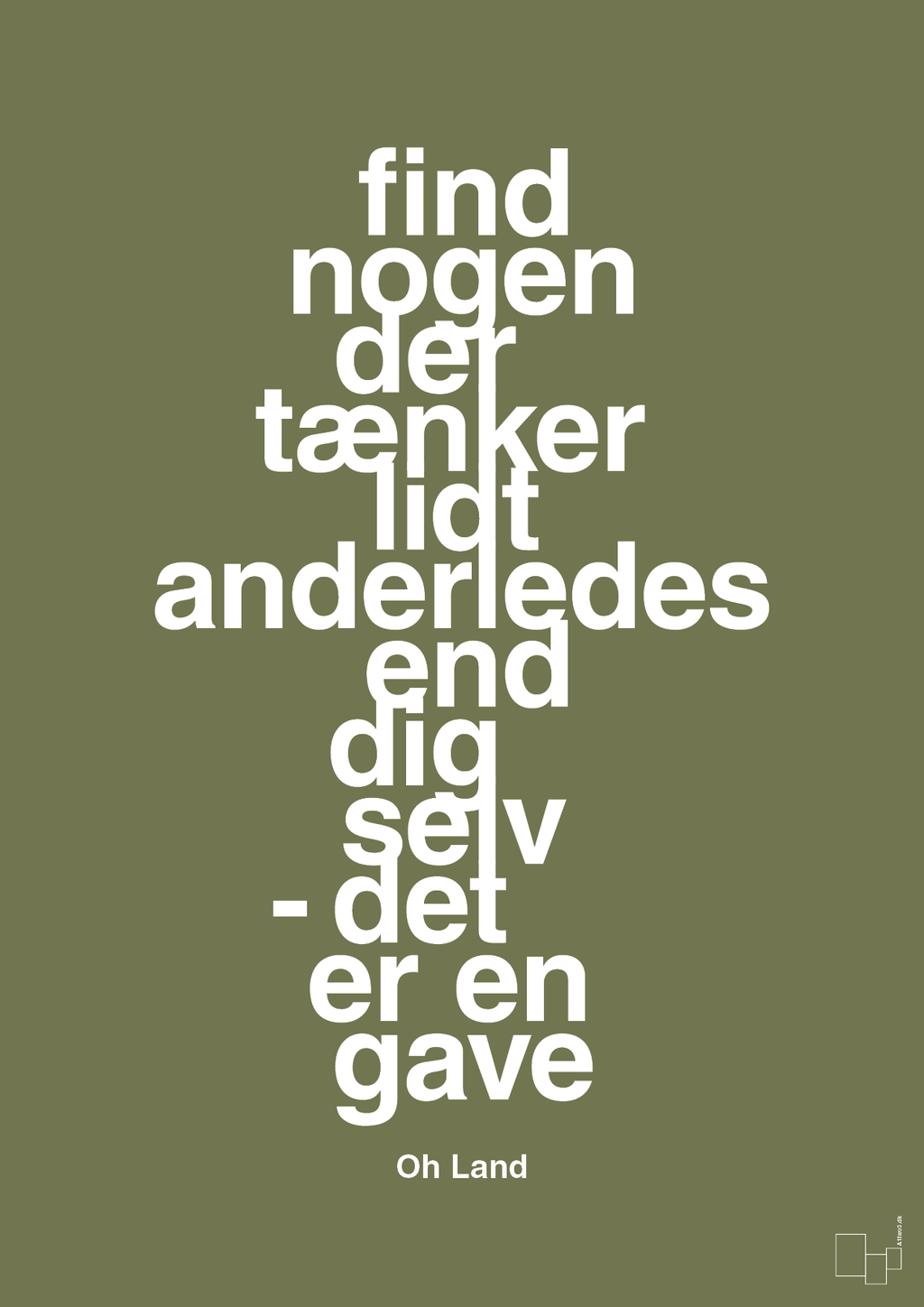 plakat: find nogen der tænker lidt anderledes end dig selv det er en gave - secret meadow-Musiker-A1two3
