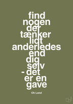 plakat: find nogen der tænker lidt anderledes end dig selv det er en gave - secret meadow-Musiker-A1two3