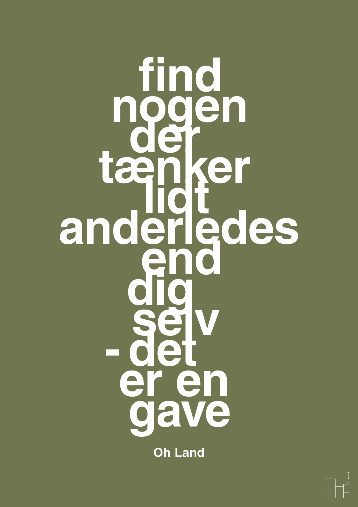 plakat: find nogen der tænker lidt anderledes end dig selv det er en gave - secret meadow-Musiker-A1two3