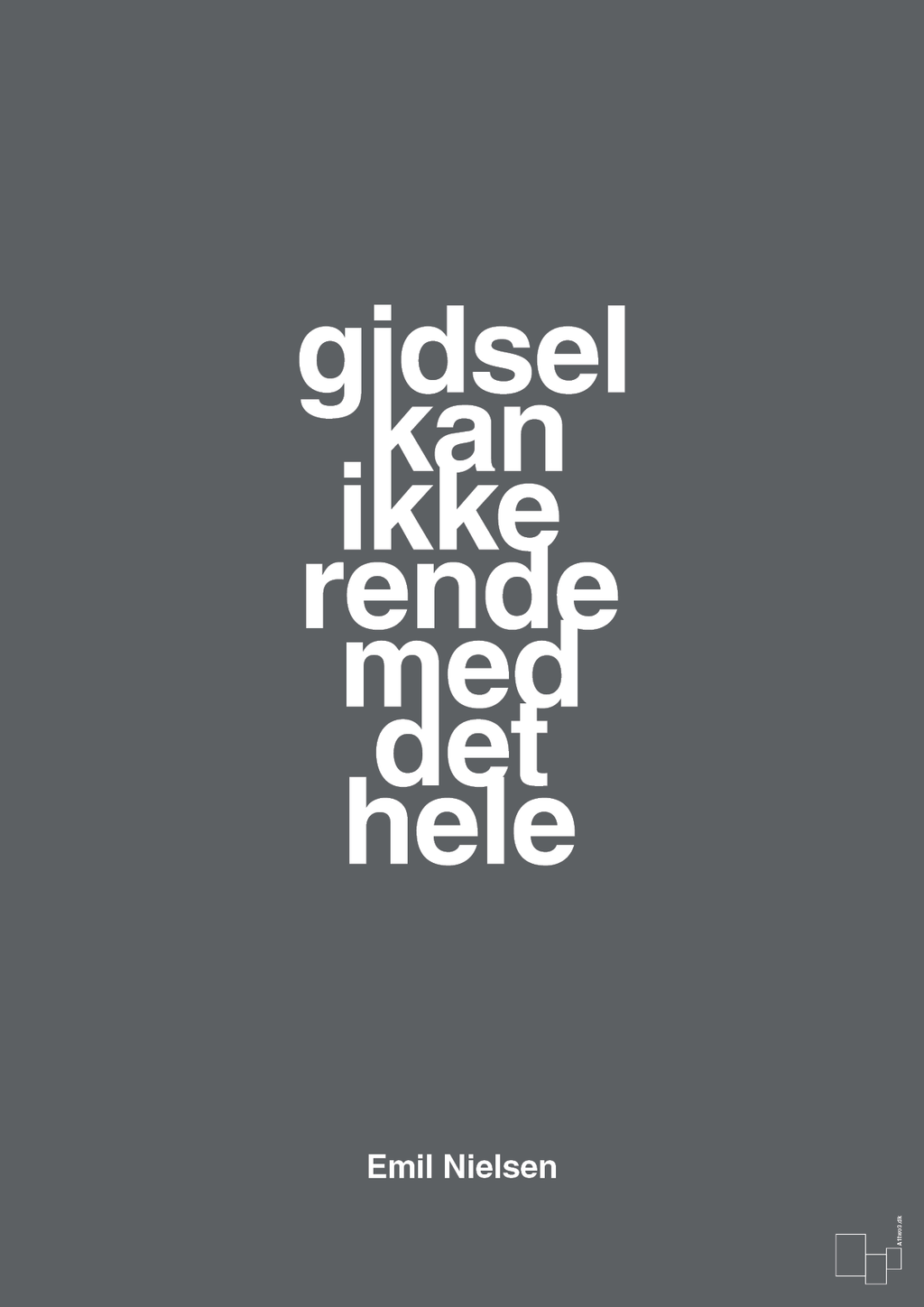 plakat: gidsel kan ikke rende med det hele - graphic charcoal-Håndbold-A1two3
