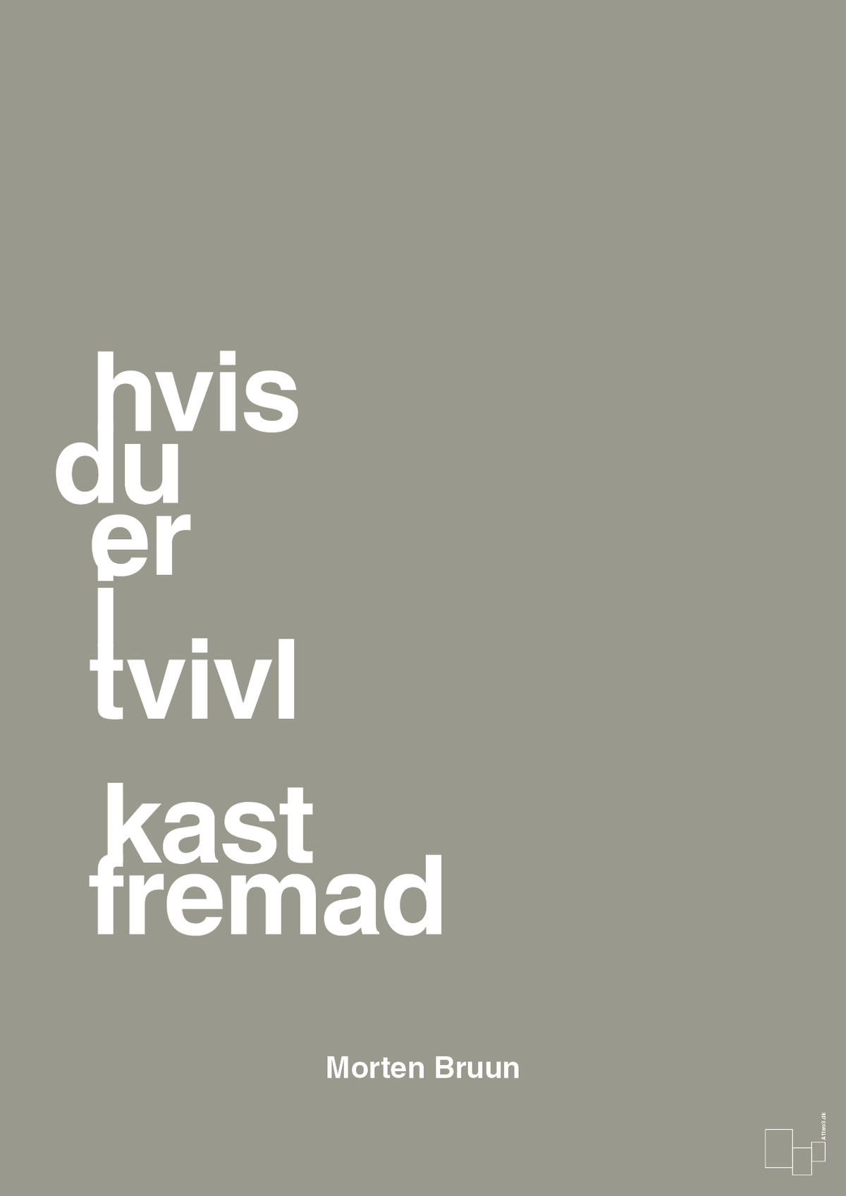 plakat: hvis du er i tvivl kast fremad - battleship gray-Fodbold-A1two3